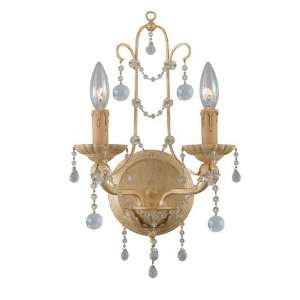  Light 17ö Champagne Wall Sconce with Clear Murano Crystals 4612 CM