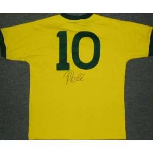    Pele Signed Toffs Brazil Team Yellow Jersey: Sports & Outdoors