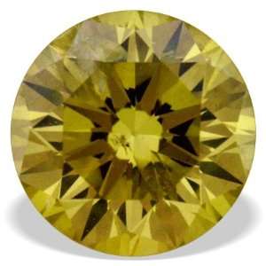    0.22Ctw Canary Yellow Color Round Shape Loose Diamond: Jewelry