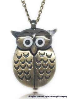 Brand New Antique Cute Owl Vintage Necklace Watch #190  