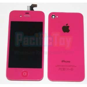Cherry Pink iPhone 4S 4GS Full Set: Front Glass Digitizer + LCD + Back 