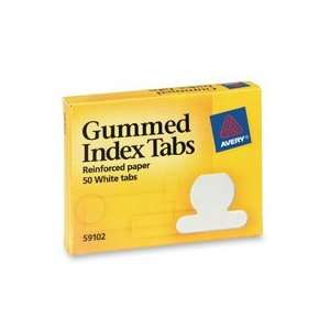  Gummed Index Tabs, Round, Ext 1/2, 50/PK, White Paper Qty 