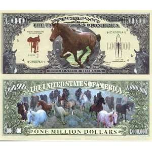  Set of 10 Bills Horse Million Dollar Bill: Toys & Games
