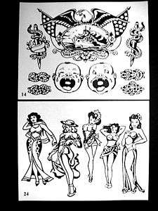 VINTAGE MILT ZEIS TATTOO FLASH 12 PAGES 11 x 14 GROUP B  