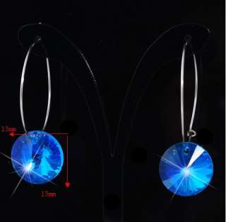 wholesale 24pair 18*18mm crystal glass dangle Earring  