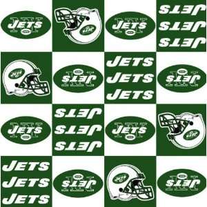   Jets Football Print Fleece Fabric By the Yard: Arts, Crafts & Sewing