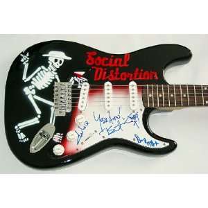 Social Distortion Autographed Signed Custom Airbrush Guitar