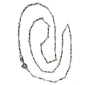  Flat Bar & Twisted Chain Silver Necklace: Jewelry