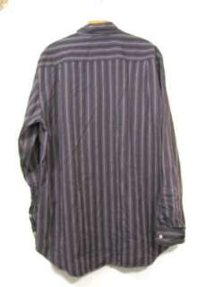 SEVEN FOR ALL MANKIND Mens Purple Black Striped Button Up Dress Shirt 