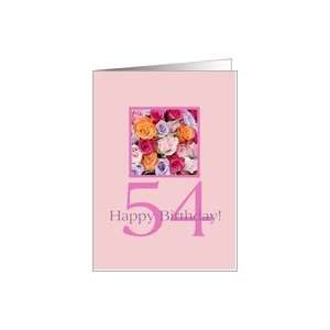  54th birthday colorful rose bouquet Card Toys & Games