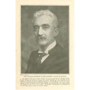  1921 Print Paul Hymans President League of Nations 