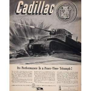 1943 Cadillac Ad WWII M 5 Light Tank Battle Army WW2   Original Print 