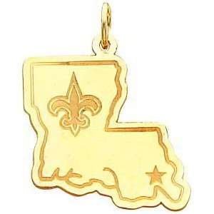  14K Gold NFL New Orleans Saints Logo Charm Sports 
