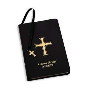  Personalized First Communion Bible   Black: Toys & Games