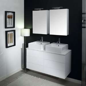 Iotti NT4 Unique Bathroom Vanity Set with Light, 2 Medicine Cabinets 