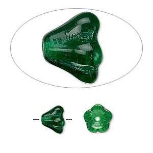  #1105 Bead, Preciosa Czech pressed glass, emerald green, 8.5x6 