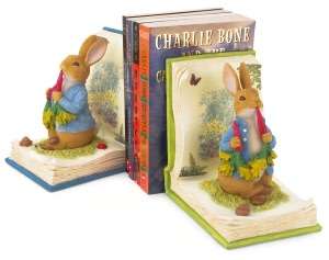   Peter Rabbit Eating Radishes Resin Bookends   Set of 