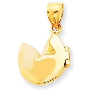  14k Gold 3 D Openable Fortune Cookie Pendant: Jewelry