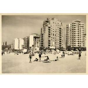  1937 Copacabana Beach Hotel Rio de Janeiro Photogravure 