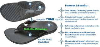 Spenco Yumi   Womens Arch Support Sandal   Black   orthotic flip 