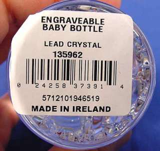 Waterford ENGRAVEABLE Baby Bottle Figurine LISMORE NIB!  