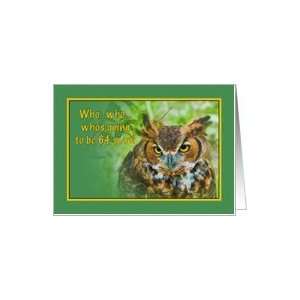  64th Birthday, Great Horned Owl Card: Toys & Games