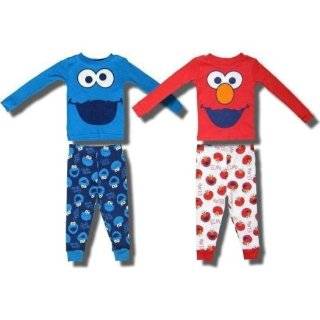  Elmo and Cookie Monster Big Faces 2 for 1 Pajamas for 