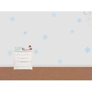   Wall Sticker Decal Snowflakes Set of 10  30 dark red