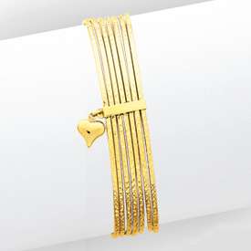 New 14k Gold Diamond Cut Slip On 7 Bangle Bracelets  