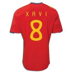  #8 Xavi Spain Home 2010 World Cup Jersey (Size: L): Sports 