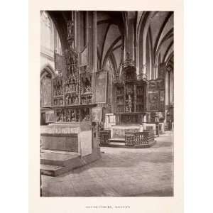  1906 Print Altarpiece Xanten Sculpture Effigy Cathedral 