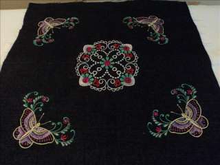 16 inch Embroidered denim fabric block  