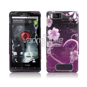 Motorola Droid X2   Pink Heart & Flower Design Hard 2 Pc 