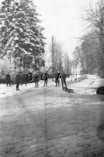 WWII German RP  Uniformed Youth  Winter Sports  Sled Riding  Ski 