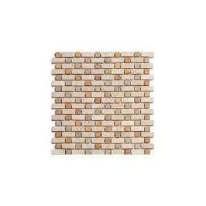 Travertine Mosaic   Dominos Noce Gold Pattern   5/8 X 5/8 Tumbled Gold 