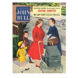 John Bull, Mothers Prams Gossiping While Walking Babies Magazine, UK 