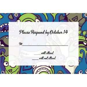  Monster Bash Square Response Cards: Home & Kitchen