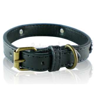 18 22 black Leather Vintage Paw Dog Collar large  