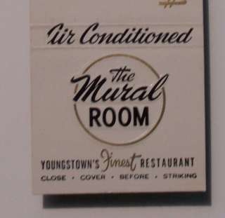 1950s The Mural Room Restaurant Matchbook Youngstown OH  