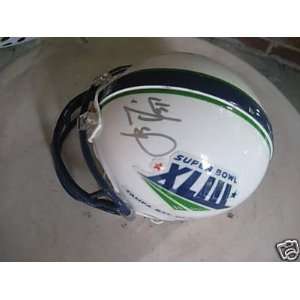  James Farrior Autographed Mini Helmet   Super Bowl 43 