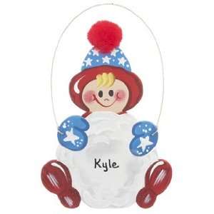  Personalized Snowball Boy Christmas Ornament: Home 