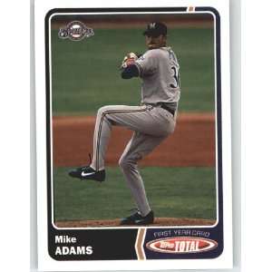  2003 Topps Total #985 Mike Adams FY RC   Milwaukee Brewers 