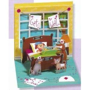  Get Well Greeting Card   Sick as a Dog Pop Up Health 