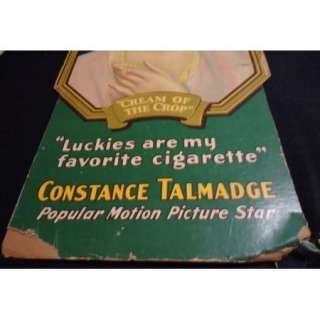 1920s Lucky Strike Original Sign Movie Star Constance Talmadge Silent 