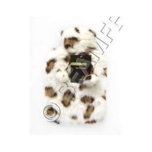  Hot Water Bottles with Jacquard Animal Fur Cover  White 