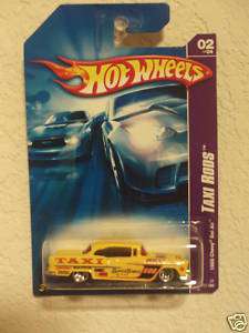 HOT WHEELS 2007 TAXI RODS 1955 CHEVY BEL AIR  