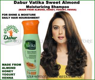 400ml   13.52oz DABUR VATIKA ♥ALMOND HONEY YOGURT & HENNA SHAMPOO 