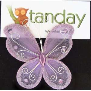   Organza Butterflies For Craft & Wedding Favor (8743) 12 Pieces