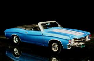 1971 Chevrolet Chevelle SS 454 Convertible Diecast 1:18 Blue w/white 