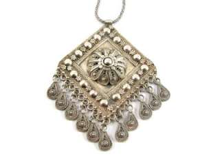 Authentic Yemenite Hand Made Silver Filigree Necklace  